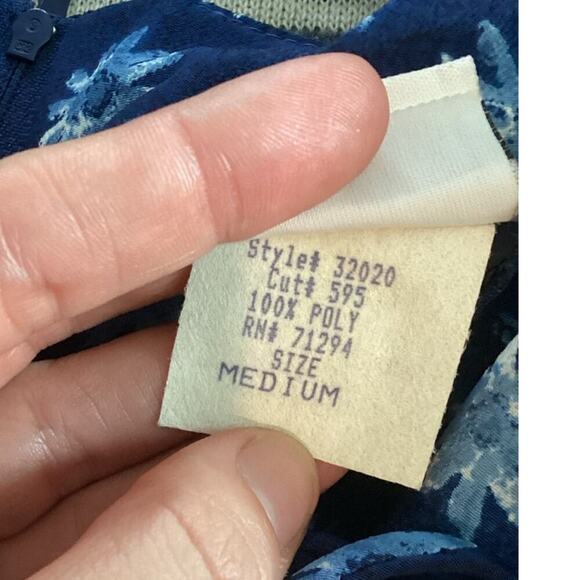 Vtg Milkmaid Mini Dress Size M Medium Blue Ditsy Floral Y2K 90s Daisy Date Night - Picture 11 of 12